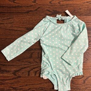 Vineyard Vines Kids Mint Polka Dot One Piece Swimsuit